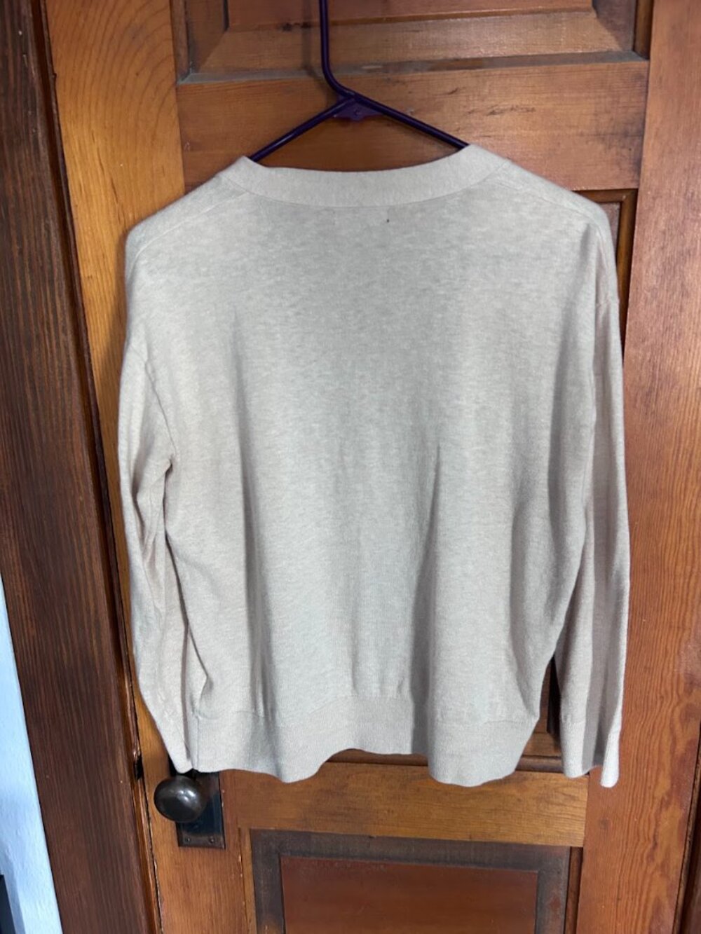 Quince Organic Cotton Blend Open Front Cardigan | Cashmere Blend | Neutral Beige - Picture 5 of 5